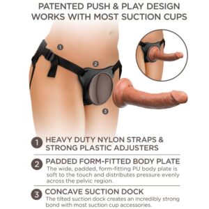 Justerbar sele med dildo 17,8 cm – King Cock Elite Comfy