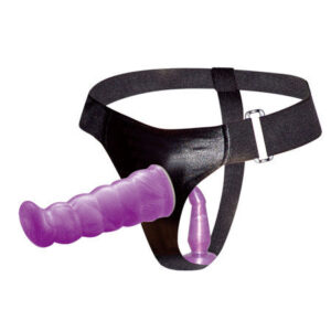 Lilac sele med anal- & G-punktsdildo 17 cm – Baile