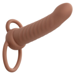 Maxx Ribbed dubbel penetration brun – Calexotics